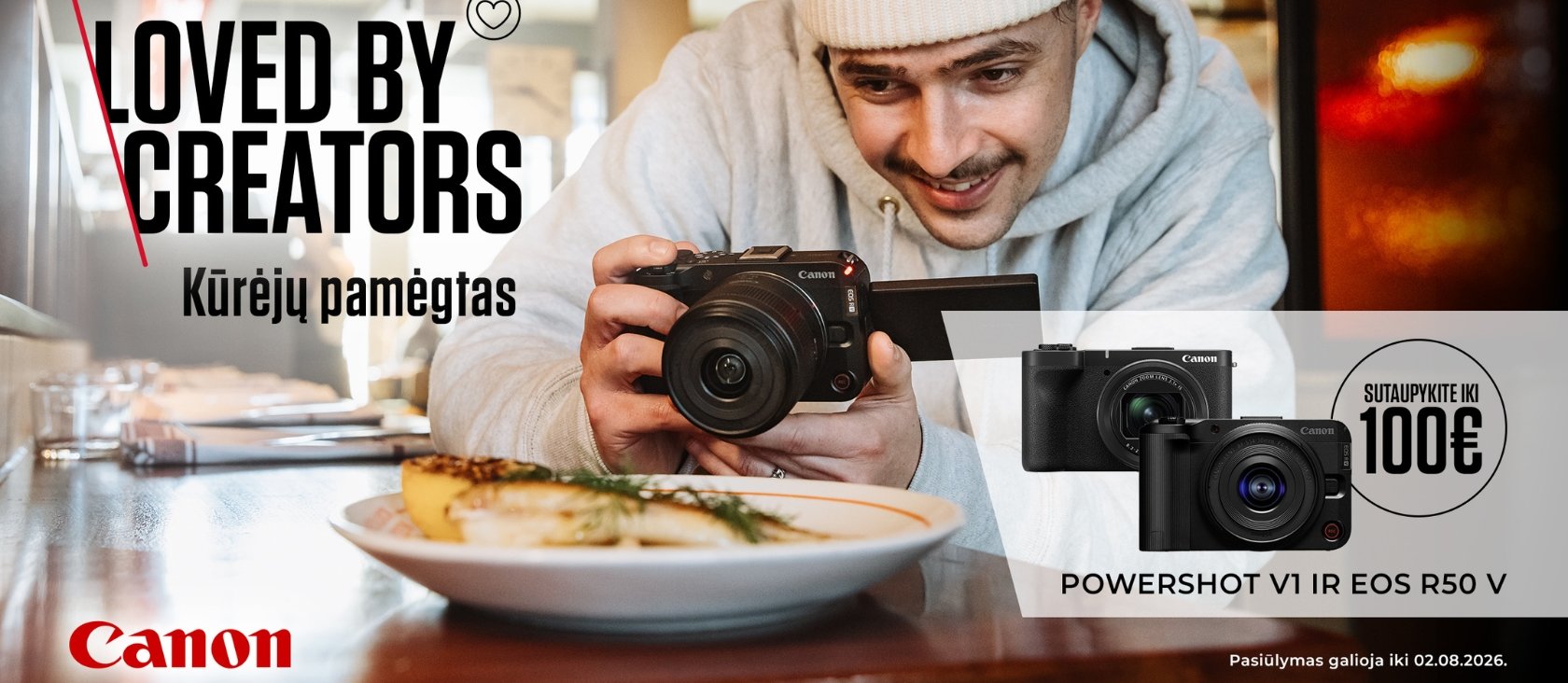 🌸 Pavasario-vasaros IŠPARDAVIMAS „Canon EOS R 50 V“ ir „PowerShot V1“ 📸