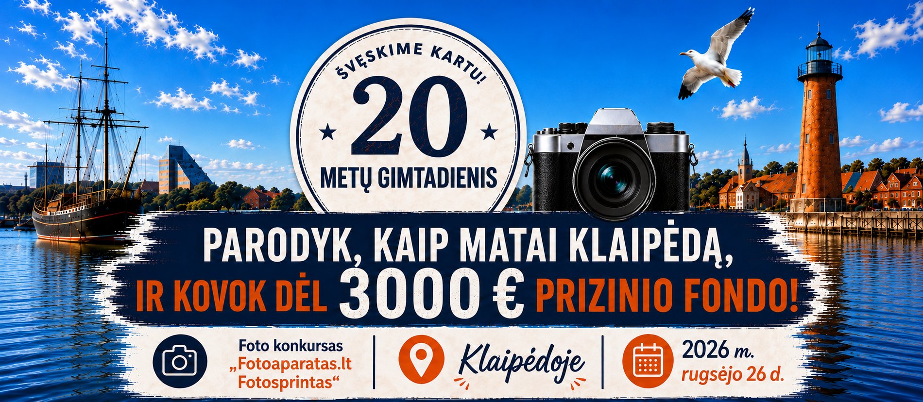 🎉 „Fotoaparatas.lt“ švenčia 20 metų gimtadienį! 🎁 Prizinis fondas – net 3000 €