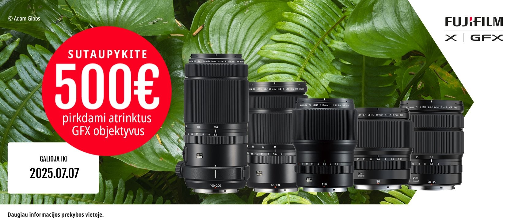 NET 500 € NUOLAIDOS atrinktiems FUJIFILM GFX objektyvams !!!