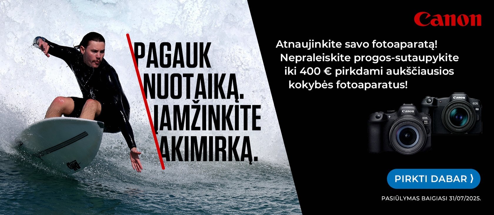 CANON vasaros AKCIJA – nuolaidos atrinktiems CANON FOTOAPARATAMS!