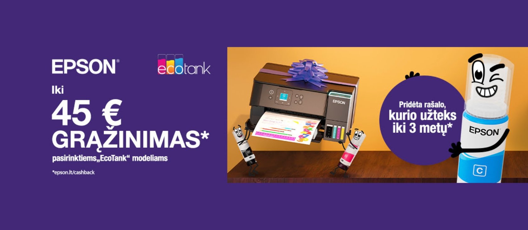 💰 Epson EcoTank cashback: GRĄŽINAMA IKI 45 € 💰