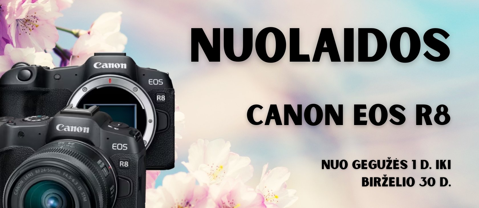 📸🔥 Nuolaidos CANON EOS R8 body ir rinkiniams