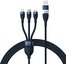 3in1 USB cable Baseus Flash Series 2, USB-C + micro USB + Lightning, 100W, 1.2m (blue)