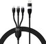 3in1 USB cable Baseus Flash Series 2, USB-C + micro USB + Lightning, 100W, 1.5m (black)