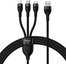 3in1 USB cable Baseus Flash Series, USB-C + micro USB + Lightning, 100W, 1.2m (black)
