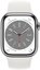 Apple Watch 8 GPS + Cellular 41mm Stainless Steel Sport Band, silver/white (MNJ53EL/A)