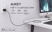 AUKEY Cable CB-CL03 Black nylon Lightning-USB C | 2m | USB Power Delivery USB-PD | certificate MFi Apple