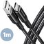 AXAGON BUCM-AM10AB HQ cable USB-C <-> USB-A, 1m, USB 2.0, 3A, ALU, braid, black