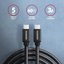 AXAGON BUCM3-CM30AB SPEED cable USB-C <-> USB-C, 3m, USB 3.2 Gen 1, PD 60W 3A, ALU, braid