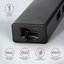 AXAGON Hub HMA-GL3A 3x USB-A + GLAN, USB3.2 Gen 1, metal, 20cm USB-A cable