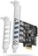 AXAGON PCI-Express card with four external USB 3.2 Gen1 ports with dual power | PCEU-43RS