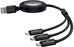 Fast Charging Cable 3in1 Baseus Free2Draw, USB to micro USB+USB-C+Lightning, 3.5A, 1.1m (black)