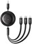 Fast Charging Cable 3in1 Baseus Free2Draw, USB to micro USB+USB-C+Lightning, 3.5A, 1.1m (black)