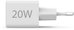00201991 Fast Charger 1x USB-C 1x USB-A, Mini Charger, PD, 20W, White