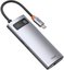 Hub 6in1 Baseus Metal Gleam Series, USB-C to 3x USB 3.0 + HDMI + USB-C PD + Ethernet RJ45