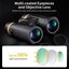 K&F Concept HY1242 12x42 Binoculars with 20mm Large View Eyepiece & BAK4 Clear Light Vision