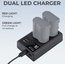 K&F Concept K&F EN-EL15 Digital Camera Dual Channel Charger with type c Charging Cable