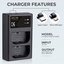 K&F Concept K&F LPE6NH Digital Camera Dual Channel Charger with type c Charging Cable