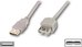 Logilink USB 2.0 extensio cable, USB A female, USB A male, 3 m, Grey
