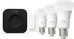 Philips Hue Starter set: 3 smart E27 bulbs, dimmer switch, Hue Bridge Pro | E27 | White and colored light