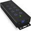 Raidsonic 7-port Industrial hub IB-HUB1703-QC3 0.71 m, Black, USB Type-A