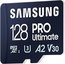 Samsung | MicroSD Card | PRO Ultimate | 128 GB | microSDXC Memory Card | Flash memory class U3, V30, A2 | SD adapter