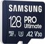 Samsung | MicroSD Card | PRO Ultimate | 128 GB | microSDXC Memory Card | Flash memory class U3, V30, A2 | SD adapter