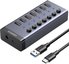 UGREEN Hub 7in1 USB-C, 7x USB-A 3.0 12V 2A (black)