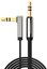 UGREEN mini jack 3,5 mm AUX ploch&yacute; kabel s kolenem 1 m - čern&yacute;