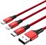 Unitek Charging cable 3-in-1 USB - USB-C/microUSB/ Lightning, 1,2m; C4049RD