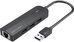 USB 2.0 3-Port Hub with Ethernet Adapter 100m Vention CHPBB 0.15m, Black