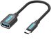 USB-C 3.1 Male to USB-A Female OTG Cable Vention CCVBB 0.15m, Black, PVC