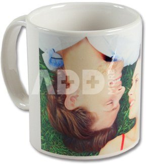 Mug céramique blanche Fille Rugby Noir - Stick Marquage Agen