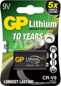 GP Lithium 9V-Block Smoke Detector 070CR9VC1