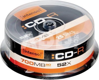 1x25 Intenso CD-R 80 / 700MB 52x Speed, Cakebox Spindle