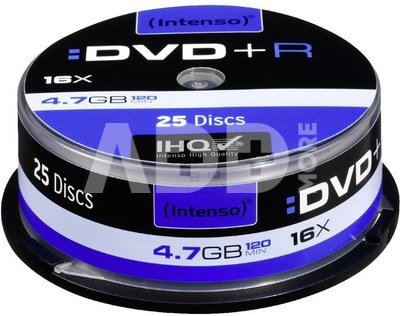 1x25 Intenso DVD+R 4,7GB 16x Speed, Cakebox