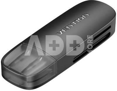 Vention CLEB0 2-in-1 USB 2.0 A (SD+TF) Memory Card Reader (black)