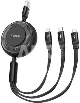 3in1 USB to USB-C / Lightning / Micro USB Cable, Mcdodo CA-3570, 1.2m (Black)