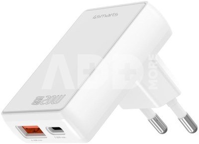 FlatPlug Duos 20W GaN USB-C + USB-A White