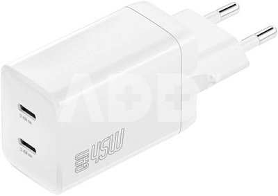 PDPlug Dual 45W GaN 2xC White