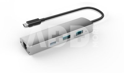 Adapteris USB 3.1 to 2-Port USB3.0 HUB + 1-Port USB3.1 with Gigabit Ethernet