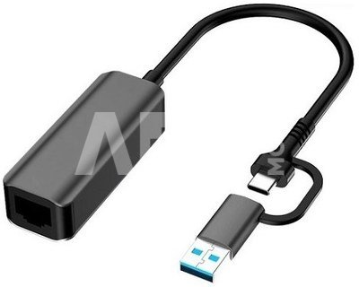Adapteris USB3.0 A/ USB-C - RJ45, 1000Mbps, 0.15m