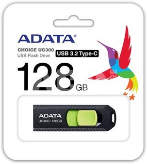ADATA FlashDrive UC300 128 GB, USB 3.2 Gen 1, Black/Green