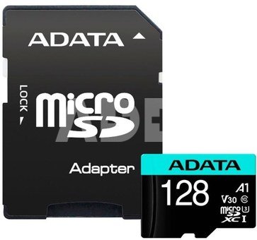 ADATA Premier Pro UHS-I U3 128 GB, micro SDXC, Flash memory class 10, with Adapter