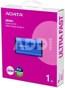 Adata SSD External Disk SE880 1TB USB3.2A/C Gen2x2 Blue