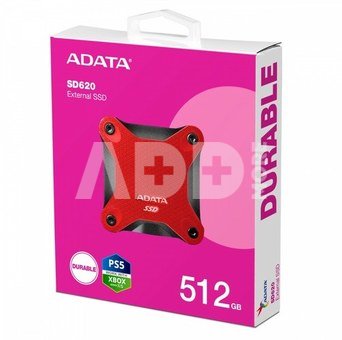 ADATA SD620 External SSD, 512GB, Red