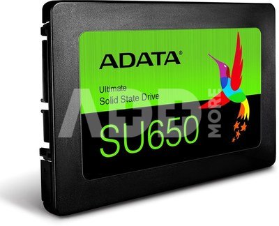 ADATA Ultimate SU650 256 GB, SSD form factor 2.5", SSD interface SATA 6Gb/s, Write speed 450 MB/s, Read speed 520 MB/s