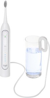 Adler | 2-in-1 Water Flossing Sonic Brush | AD 2180w | Rechargeable | For adults | Number of brush heads included 2 | Number of teeth brushing modes 1 | White