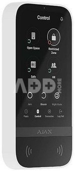 Ajax KeyPad TouchScreen belaidė valdymo klaviatūra liečiamu ekranu (balta)
