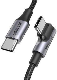 Angle cable USB-C to USB-C UGREEN US334 5A, PD 100W, 1m (black)